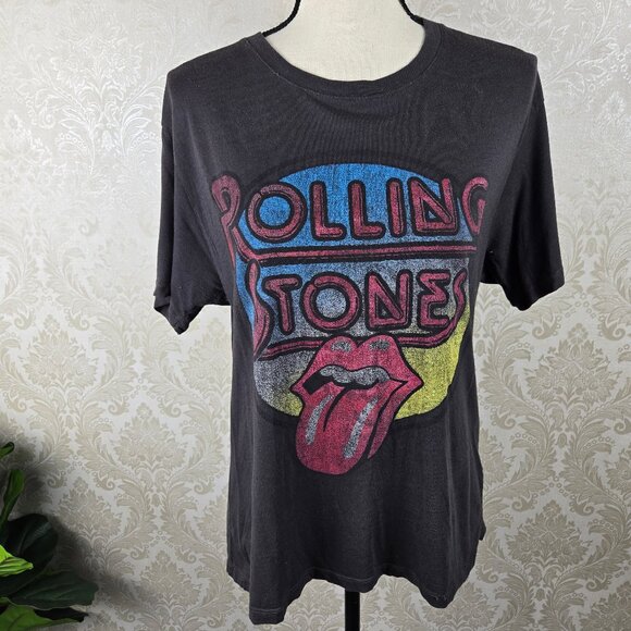 Daydreamer by Free People Size Small Gray Rolling Stones Tshirt Short Sleeve - Picture 1 of 10